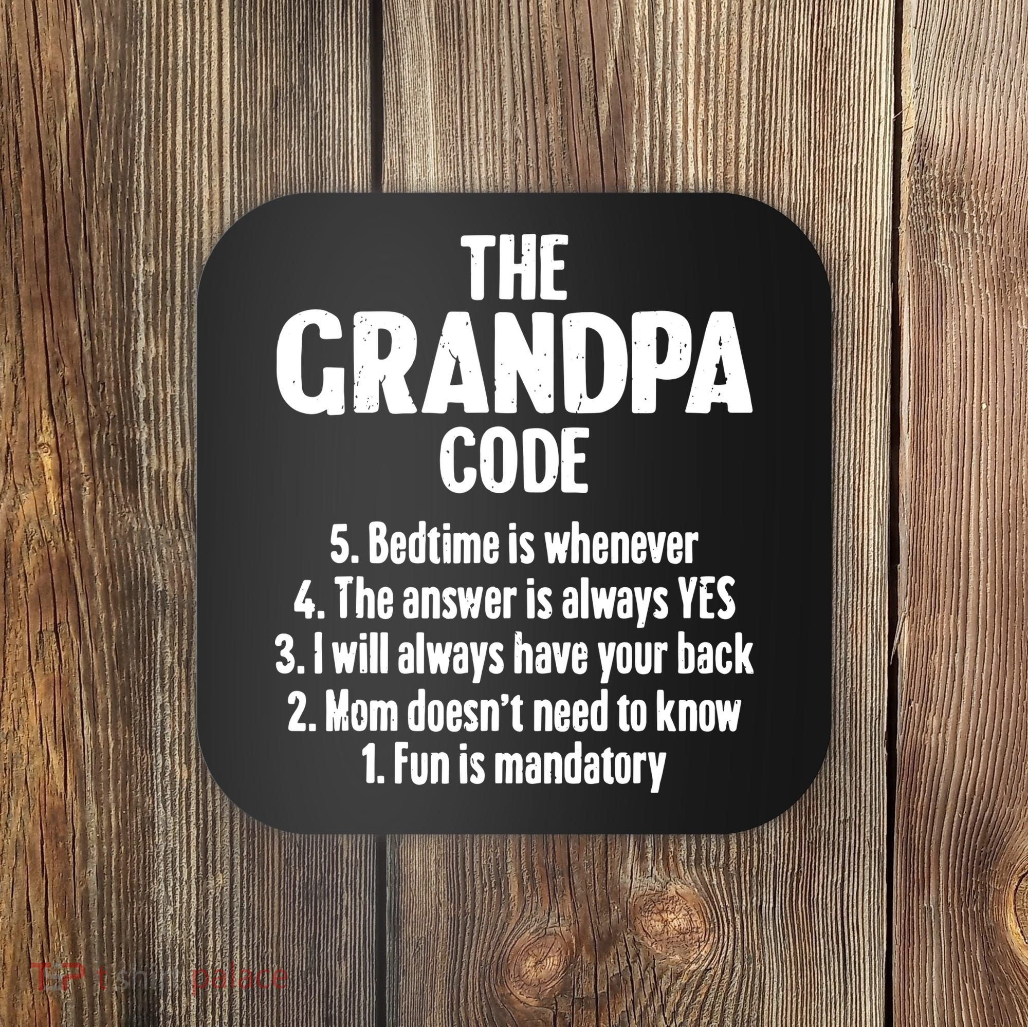 The Grandpa Code Cool Best Grandfather Humor Joke Coaster