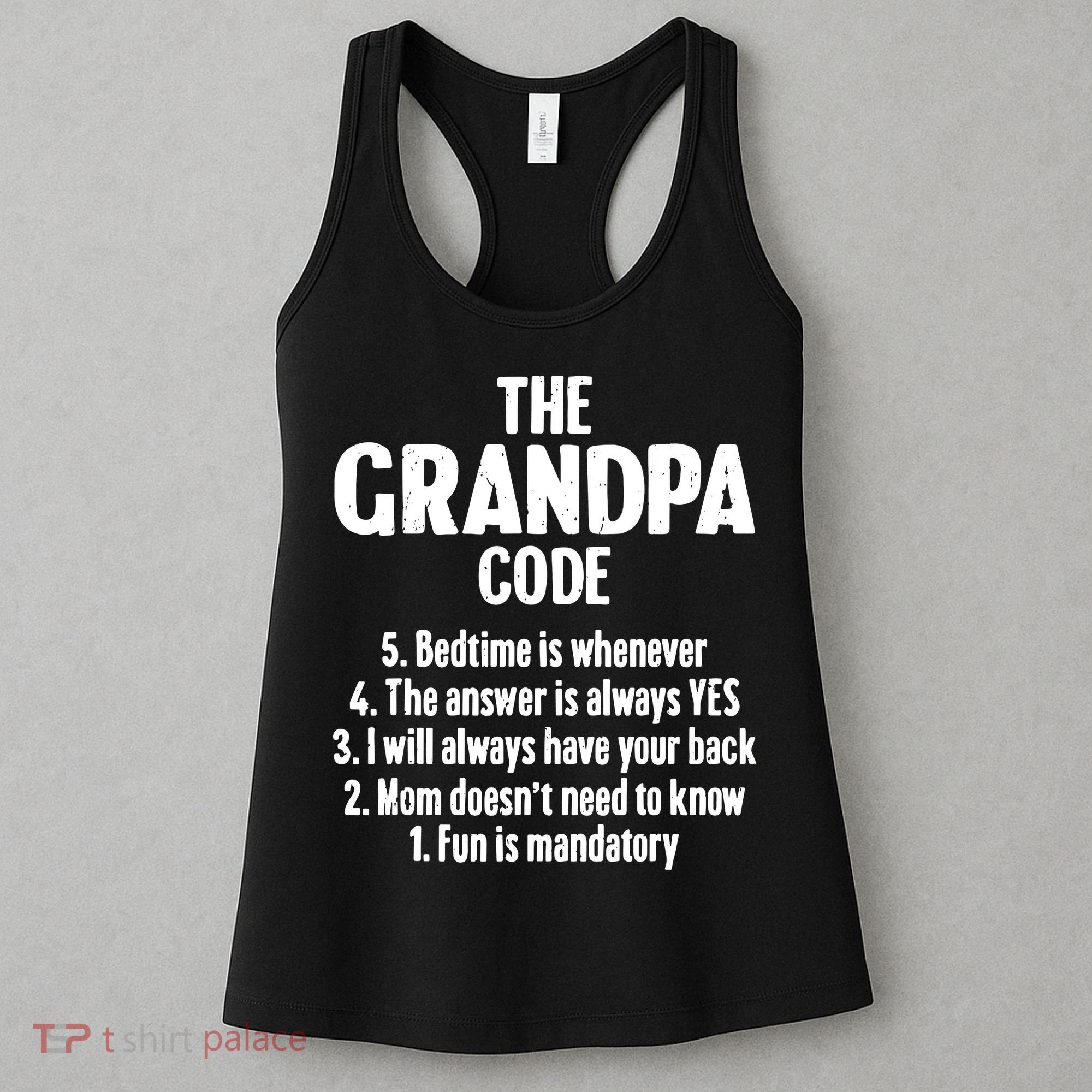 The Grandpa Code Cool Best Grandfather Humor Joke Women's Tank Top