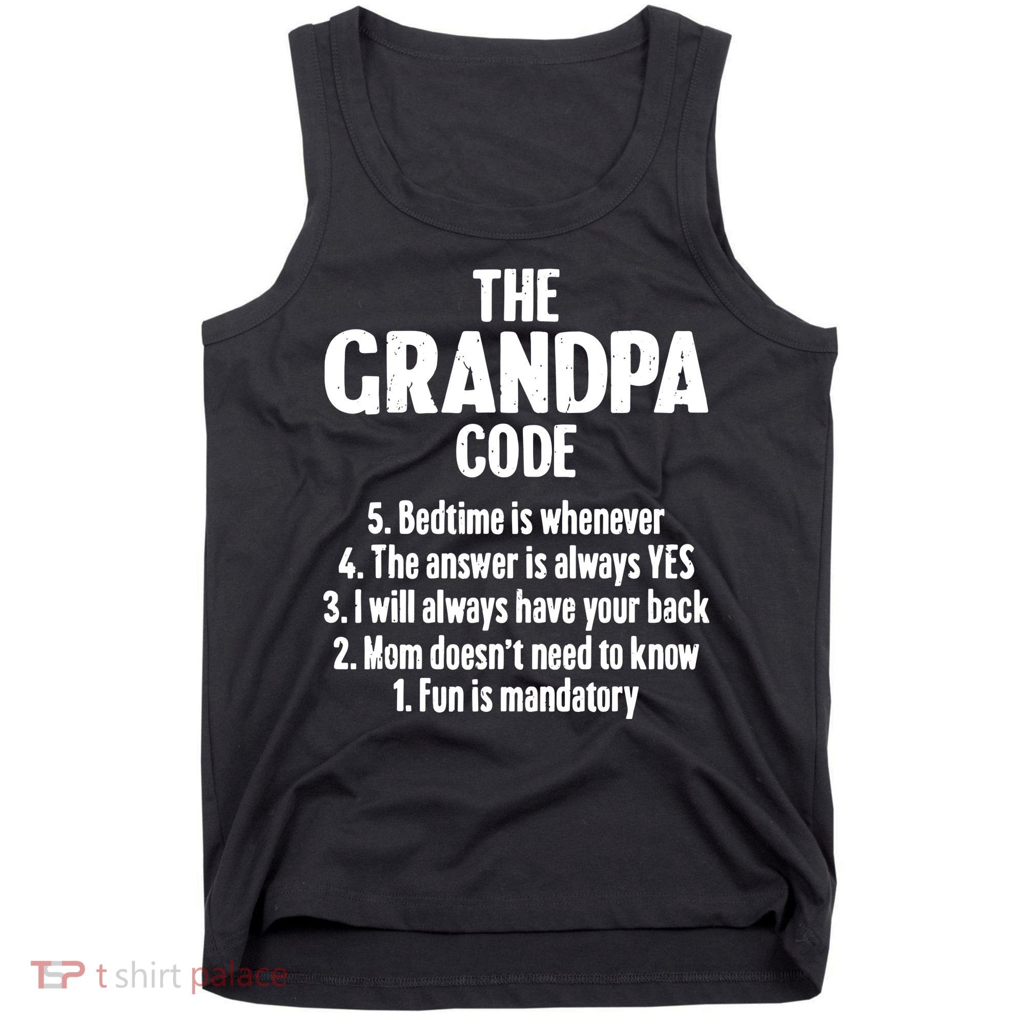 The Grandpa Code Cool Best Grandfather Humor Joke Tank Top