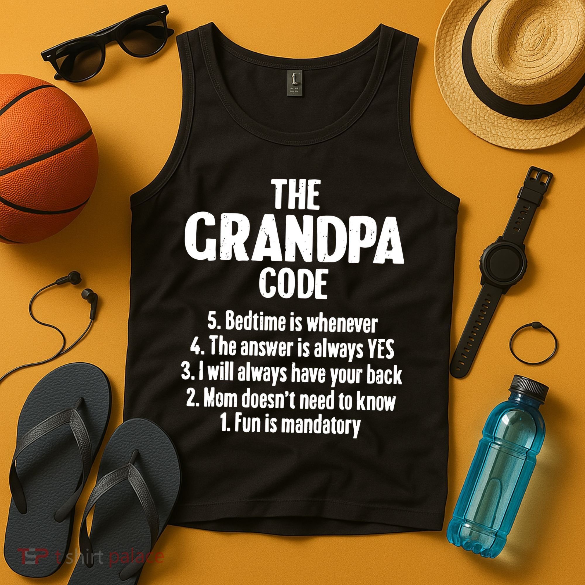 The Grandpa Code Cool Best Grandfather Humor Joke Tank Top