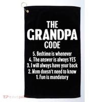 The Grandpa Code Cool Best Grandfather Humor Joke Golf Towel thumb 0