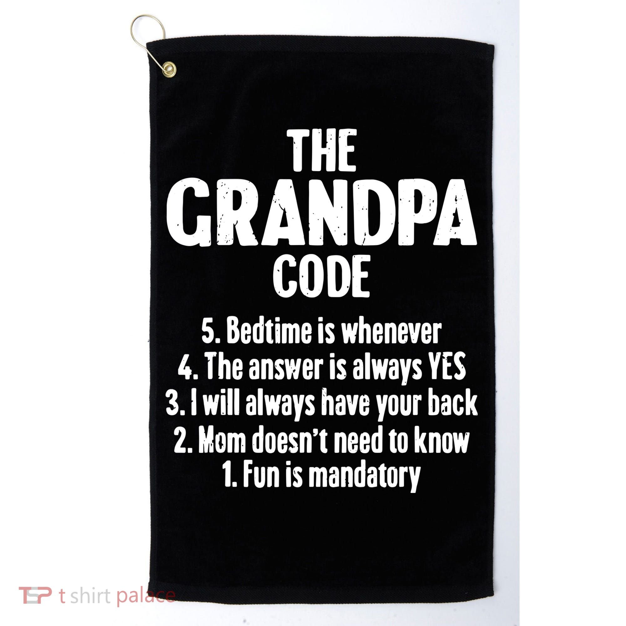 The Grandpa Code Cool Best Grandfather Humor Joke Golf Towel