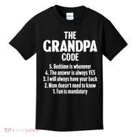 The Grandpa Code Cool Best Grandfather Humor Joke Kids T-Shirt thumb 0