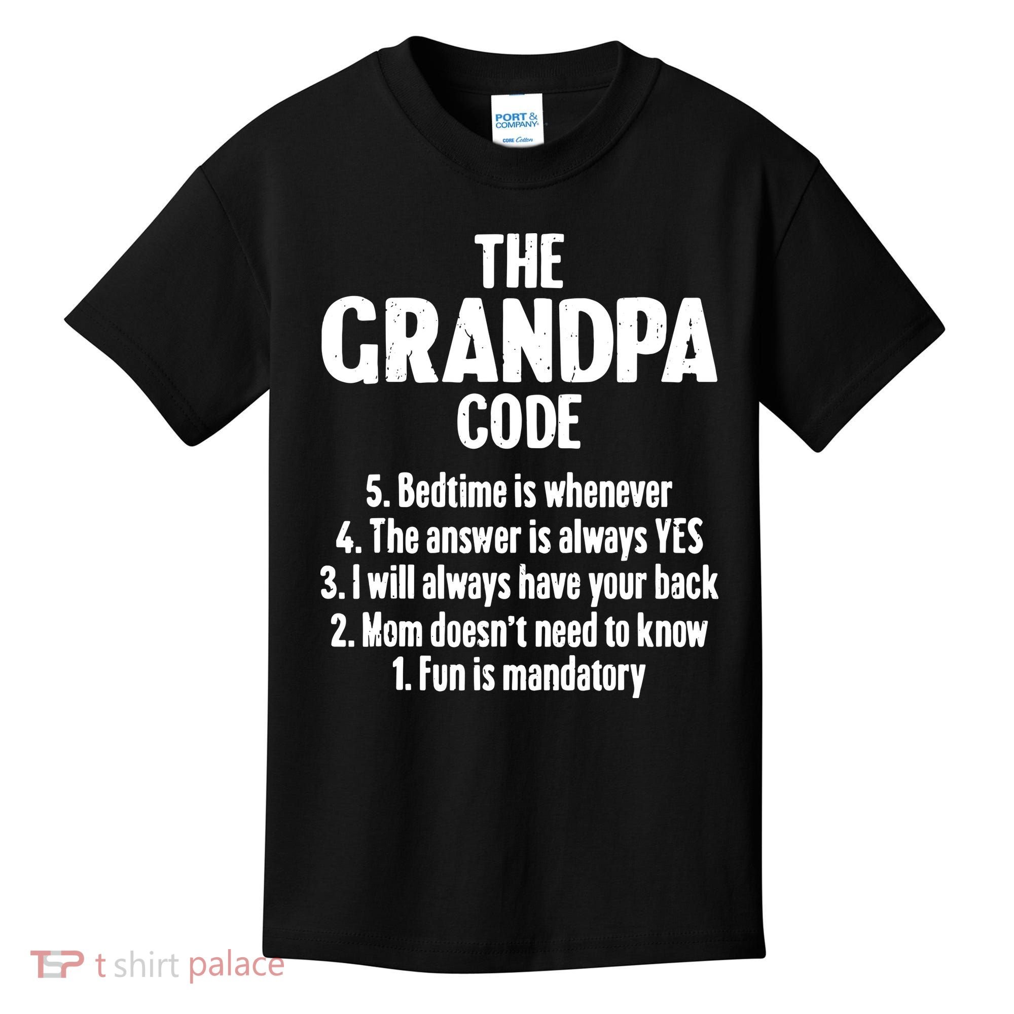 The Grandpa Code Cool Best Grandfather Humor Joke Kids T-Shirt