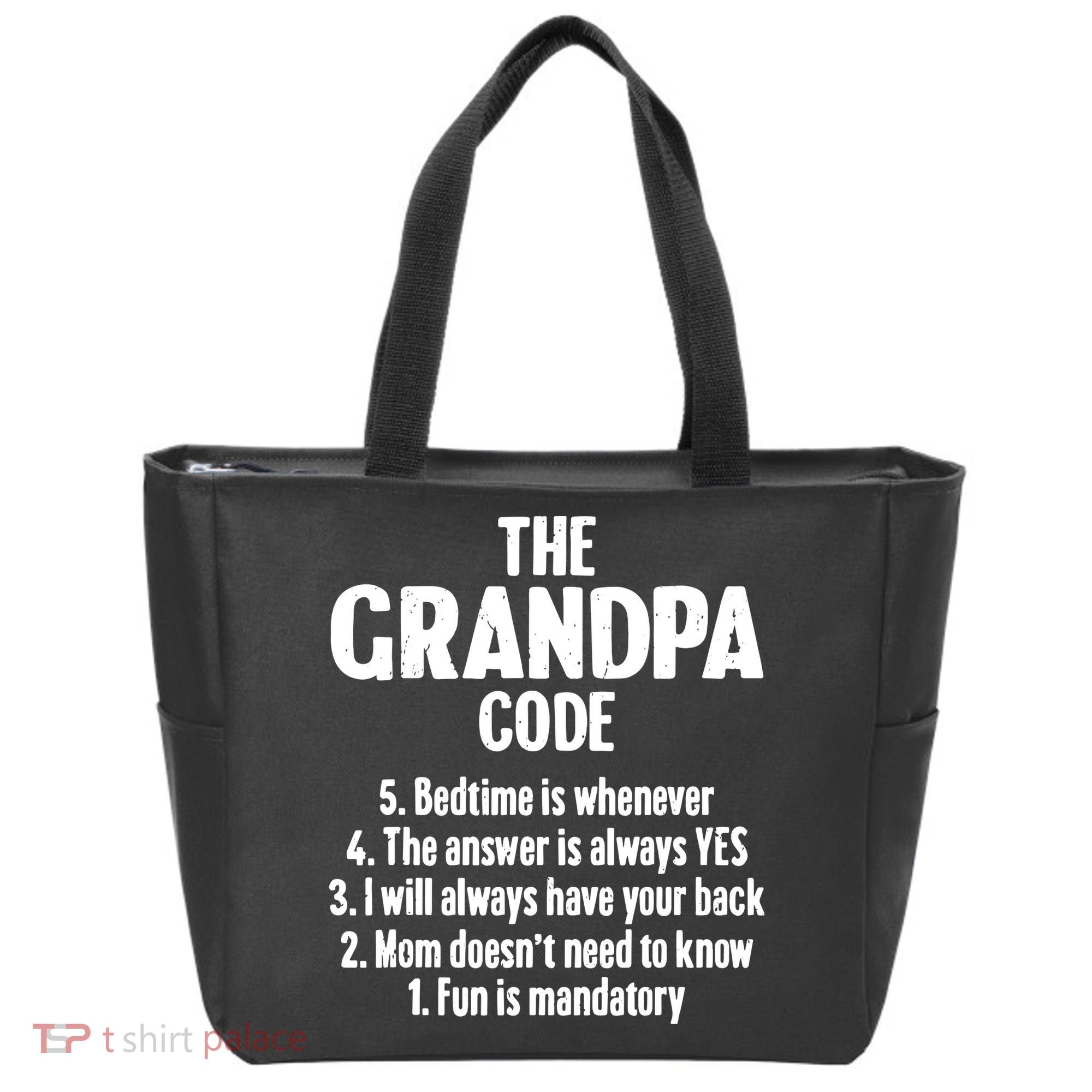 The Grandpa Code Cool Best Grandfather Humor Joke Tote Bag