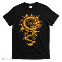 Traditional Golden Chinese Asian Culture Dragon Silhouette  T-Shirt thumb 0