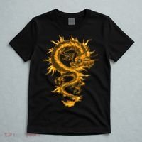 Traditional Golden Chinese Asian Culture Dragon Silhouette  T-Shirt thumb 5