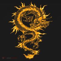 Traditional Golden Chinese Asian Culture Dragon Silhouette  Women's Tank Top thumb 5