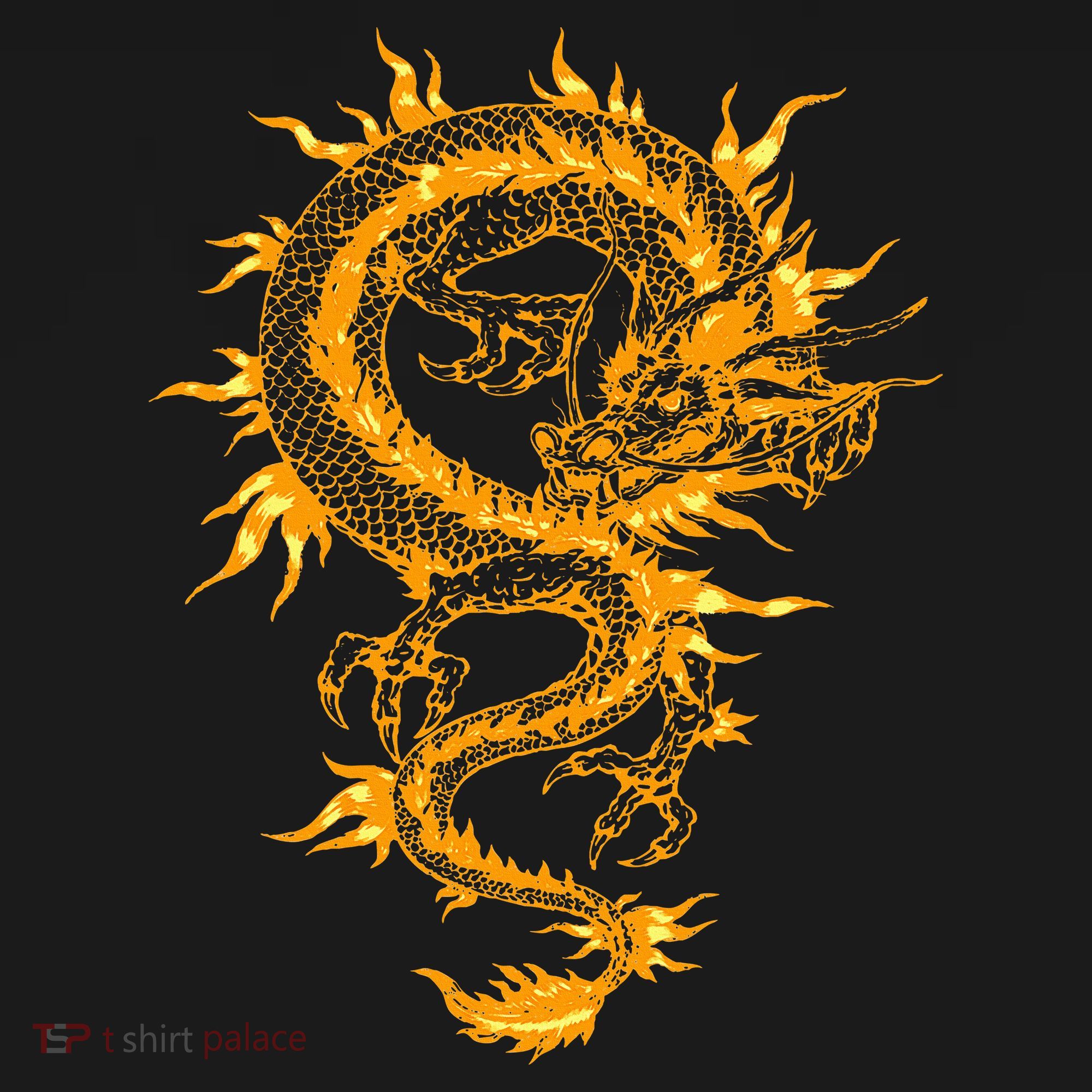 Traditional Golden Chinese Asian Culture Dragon Silhouette  Women's Tank Top