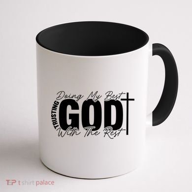 Trusting God Christian Quote Coffee Mug back