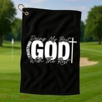Trusting God Christian Quote Golf Towel thumb 1
