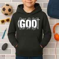 Trusting God Christian Quote Kids Hoodie thumb 2