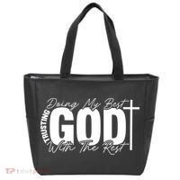 Trusting God Christian Quote Tote Bag thumb 0