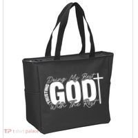 Trusting God Christian Quote Tote Bag thumb 2