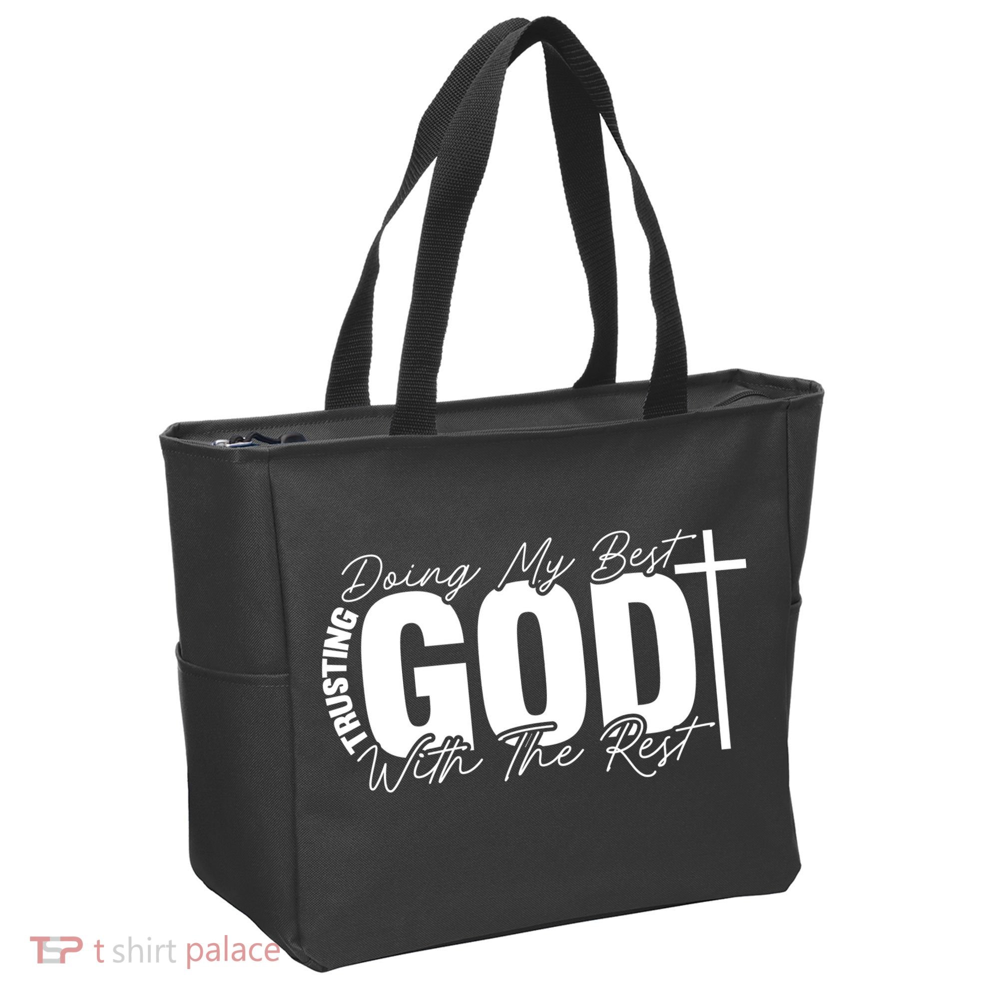 Trusting God Christian Quote Tote Bag