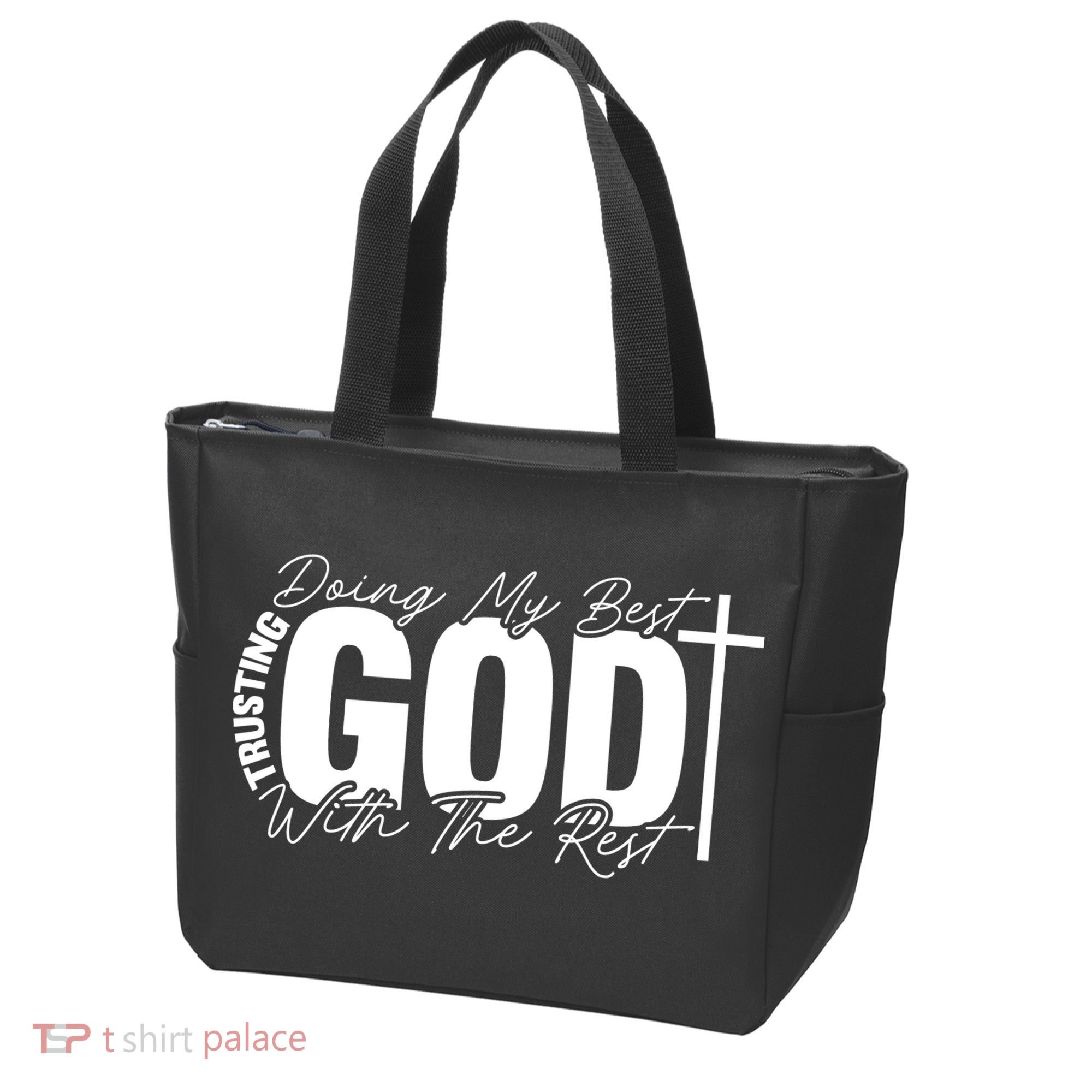 Trusting God Christian Quote Tote Bag