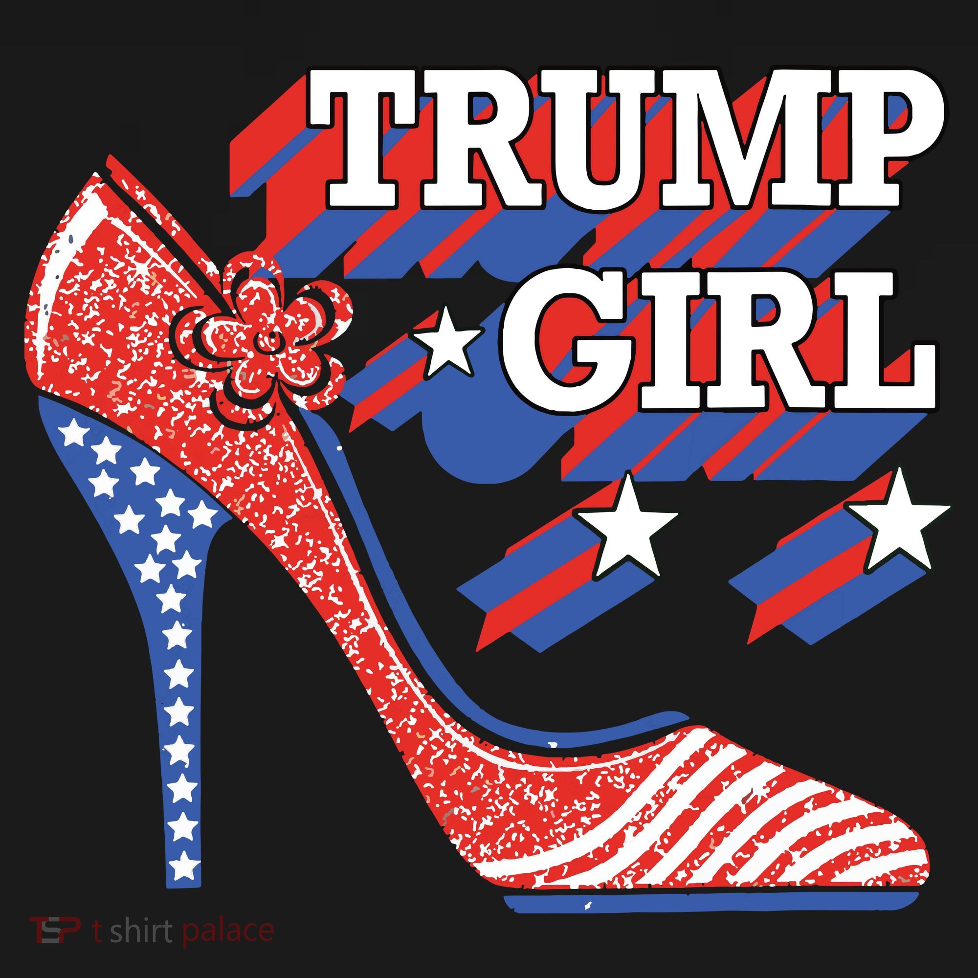 Trump Girl Cute High Heel American Usa Flag Women's Hoodie