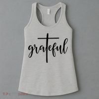 The Grateful Cross Faith Christian Religious Jesus Easter Women's Tank Top thumb 3