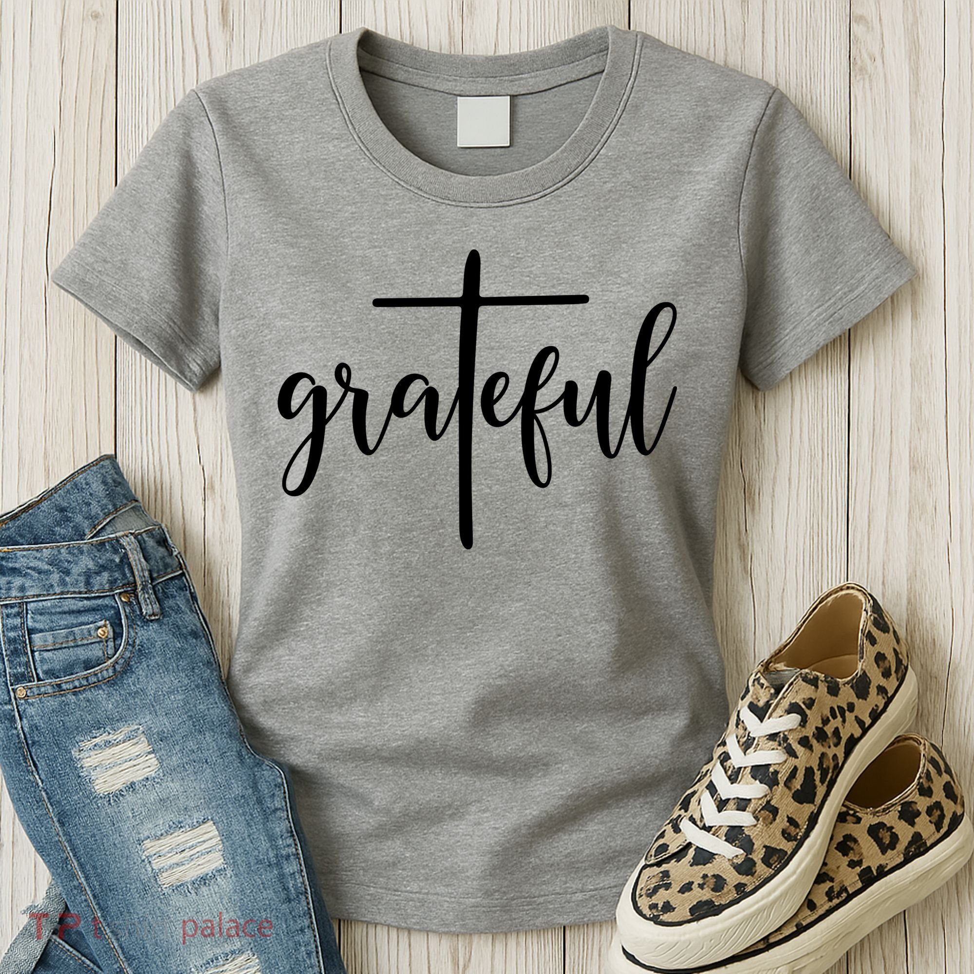 The Grateful Cross Faith Christian Religious Jesus Easter Women's T-Shirt