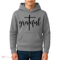 The Grateful Cross Faith Christian Religious Jesus Easter Kids Hoodie thumb 4