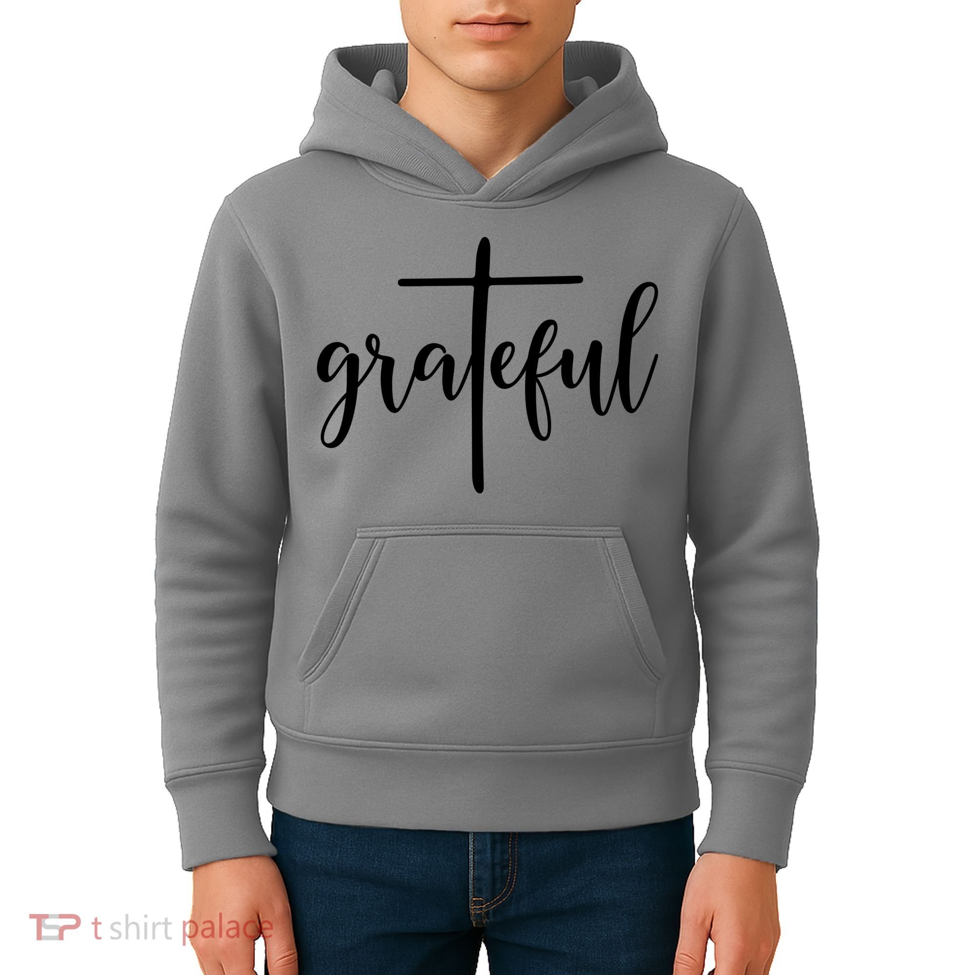 The Grateful Cross Faith Christian Religious Jesus Easter Kids Hoodie