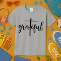 The Grateful Cross Faith Christian Religious Jesus Easter Kids T-Shirt thumb 3