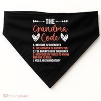 The Grandma Code Granny Grandmother Grandparent Gift USA-Made Doggie Bandana thumb 0