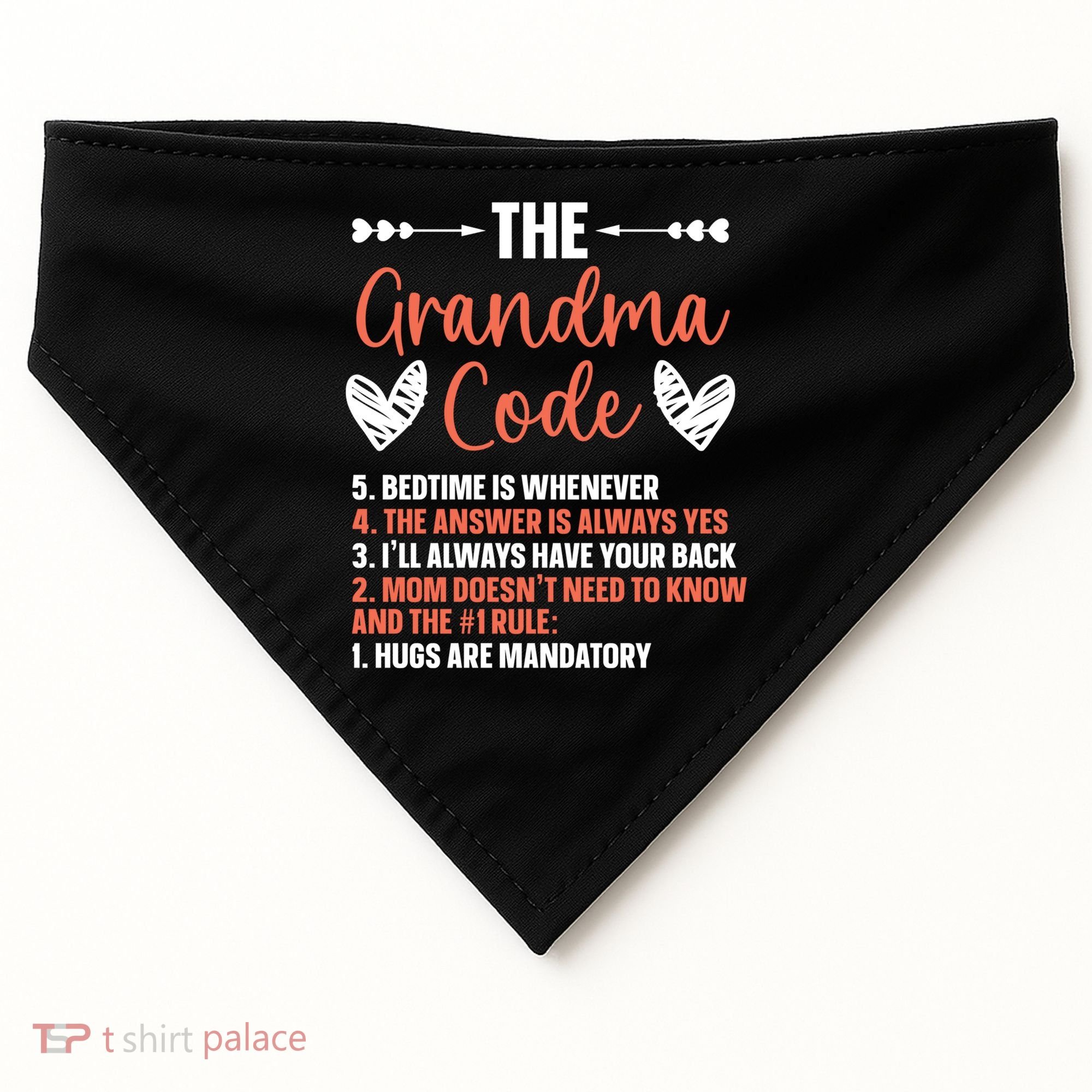 The Grandma Code Granny Grandmother Grandparent Gift USA-Made Doggie Bandana
