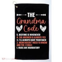 The Grandma Code Granny Grandmother Grandparent Gift Golf Towel thumb 0