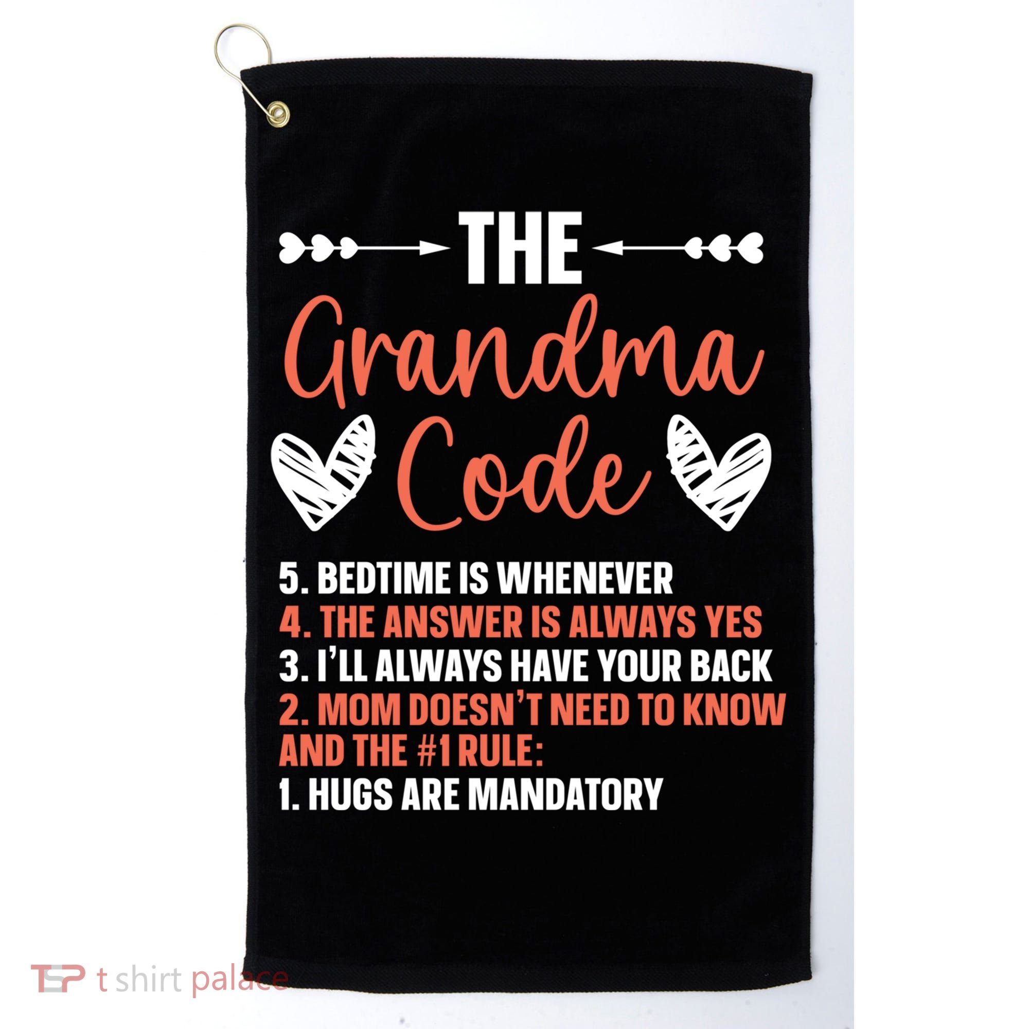 The Grandma Code Granny Grandmother Grandparent Gift Golf Towel
