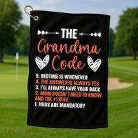 The Grandma Code Granny Grandmother Grandparent Gift Golf Towel thumb 1