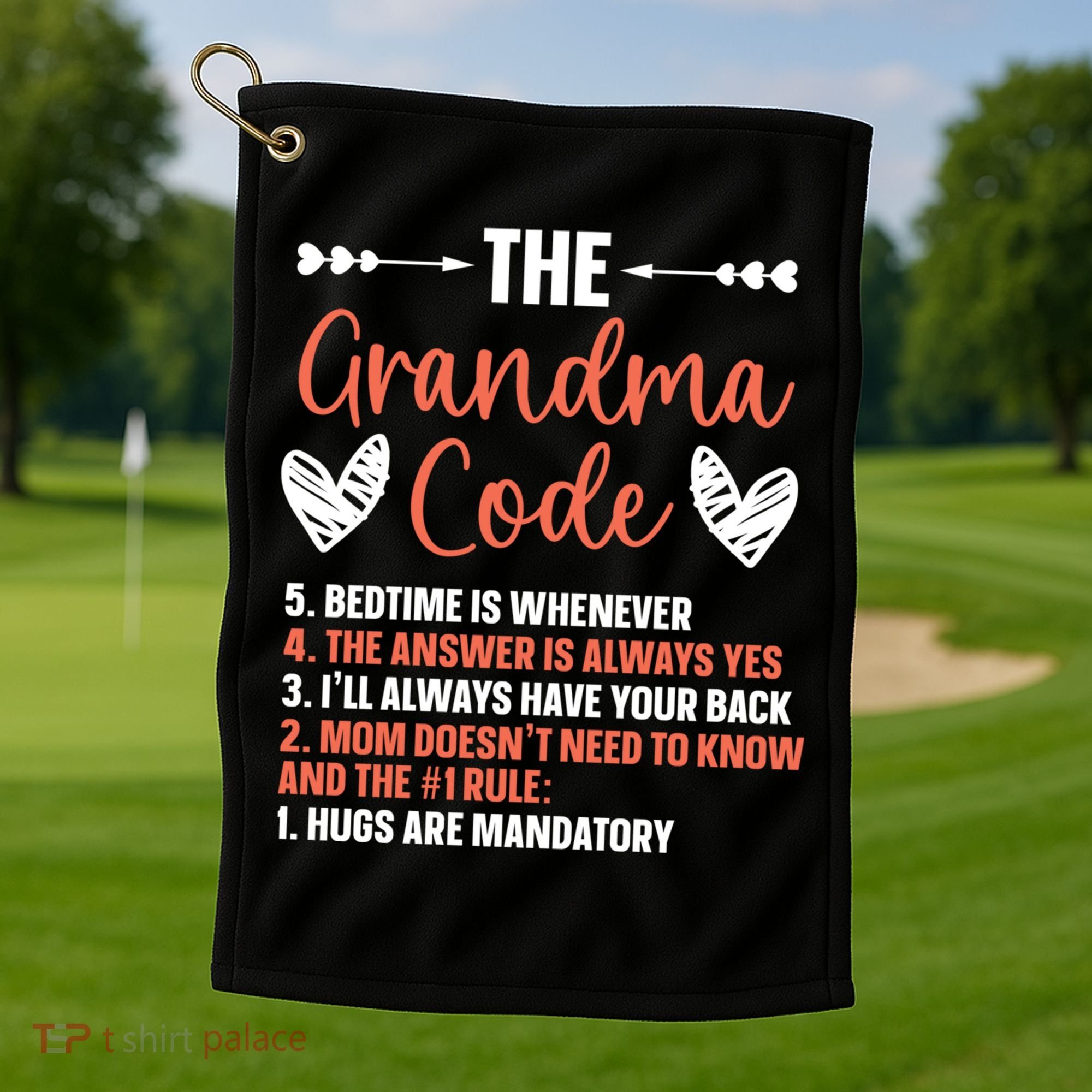 The Grandma Code Granny Grandmother Grandparent Gift Golf Towel