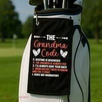 The Grandma Code Granny Grandmother Grandparent Gift Golf Towel thumb 2