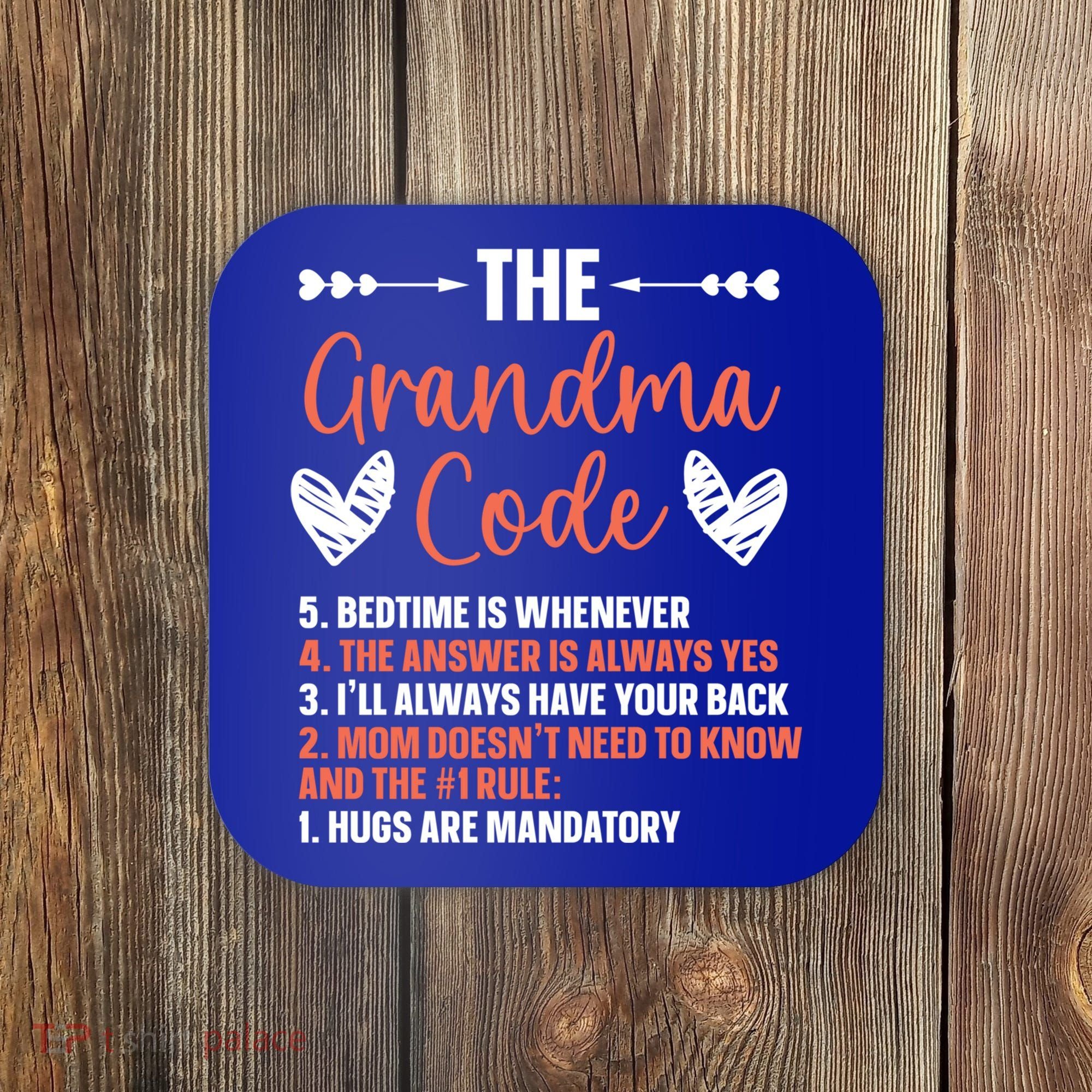 The Grandma Code Granny Grandmother Grandparent Gift Coaster