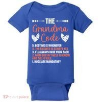 The Grandma Code Granny Grandmother Grandparent Gift Baby Bodysuit thumb 0