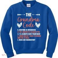 The Grandma Code Granny Grandmother Grandparent Gift Kids Sweatshirt thumb 0