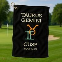 Taurus Gemini Cusp Zodiac Horoscope Gift Golf Towel thumb 1