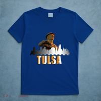 The Golden Driller Of Tulsa Oklahoma And The Tulsa Skyline T-Shirt thumb 5