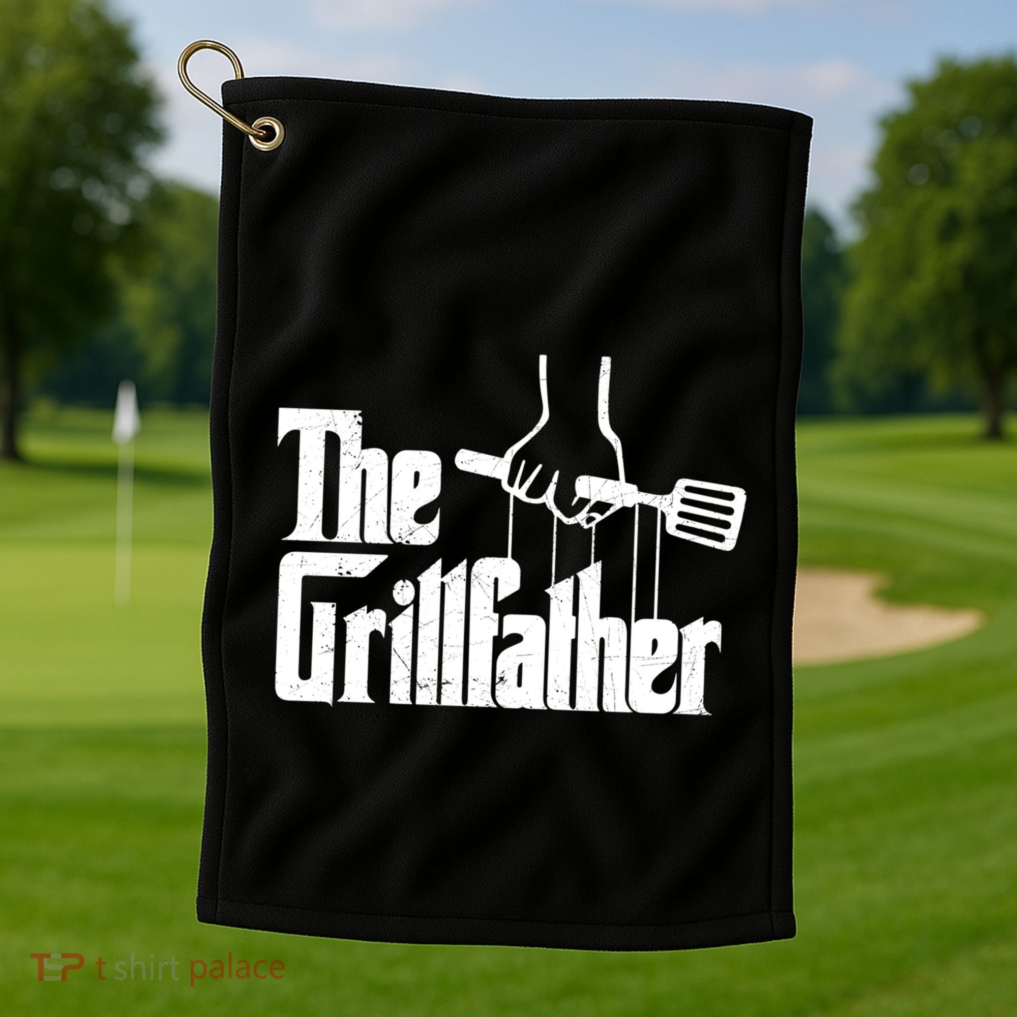 The Grillfather Dad Chef Grilling Grill Master Bbq Gift Golf Towel