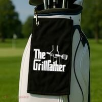 The Grillfather Dad Chef Grilling Grill Master Bbq Gift Golf Towel thumb 2