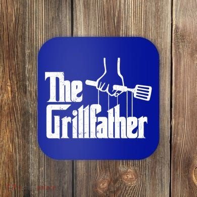 The Grillfather Dad Chef Grilling Grill Master Bbq Gift Coaster
