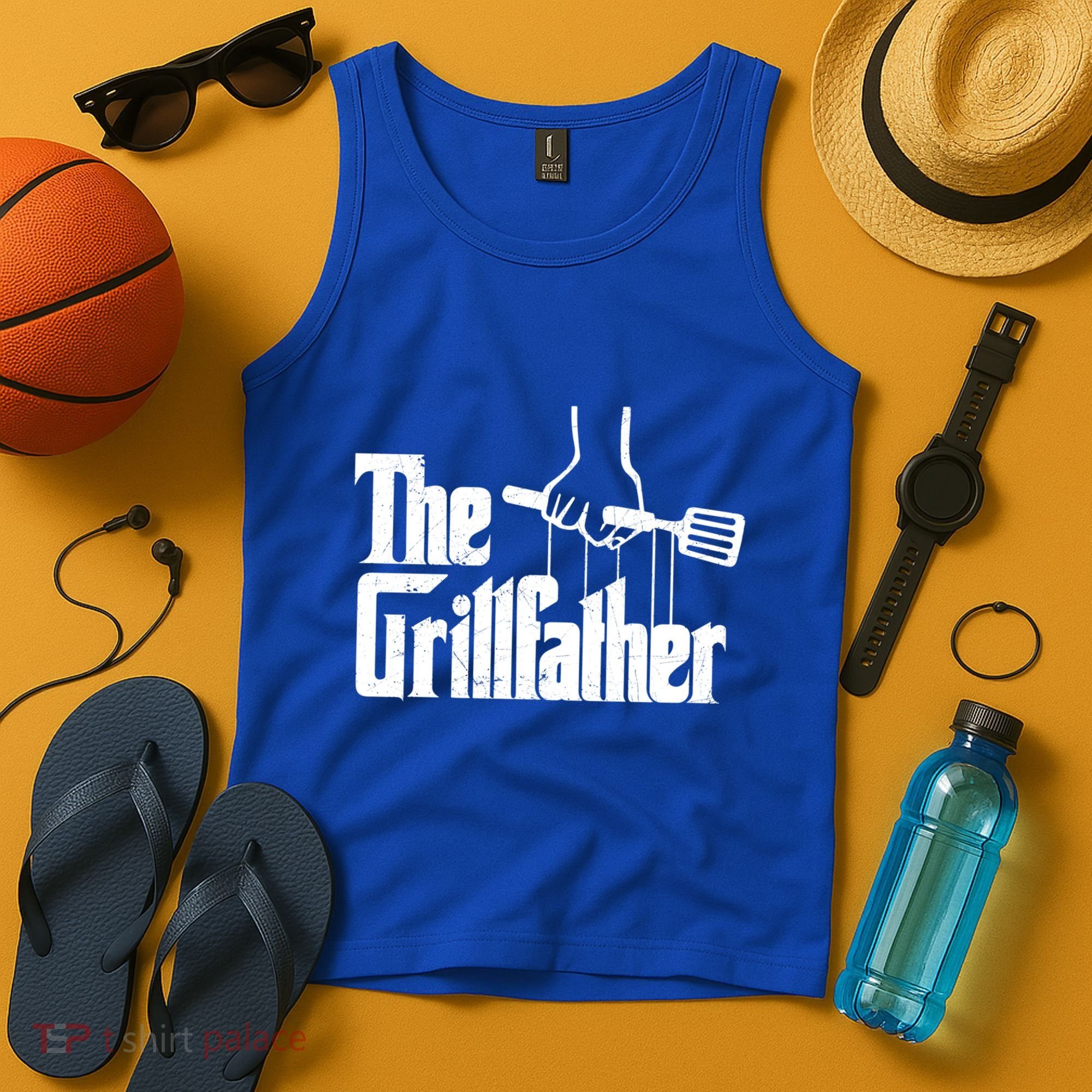 The Grillfather Dad Chef Grilling Grill Master Bbq Gift Tank Top