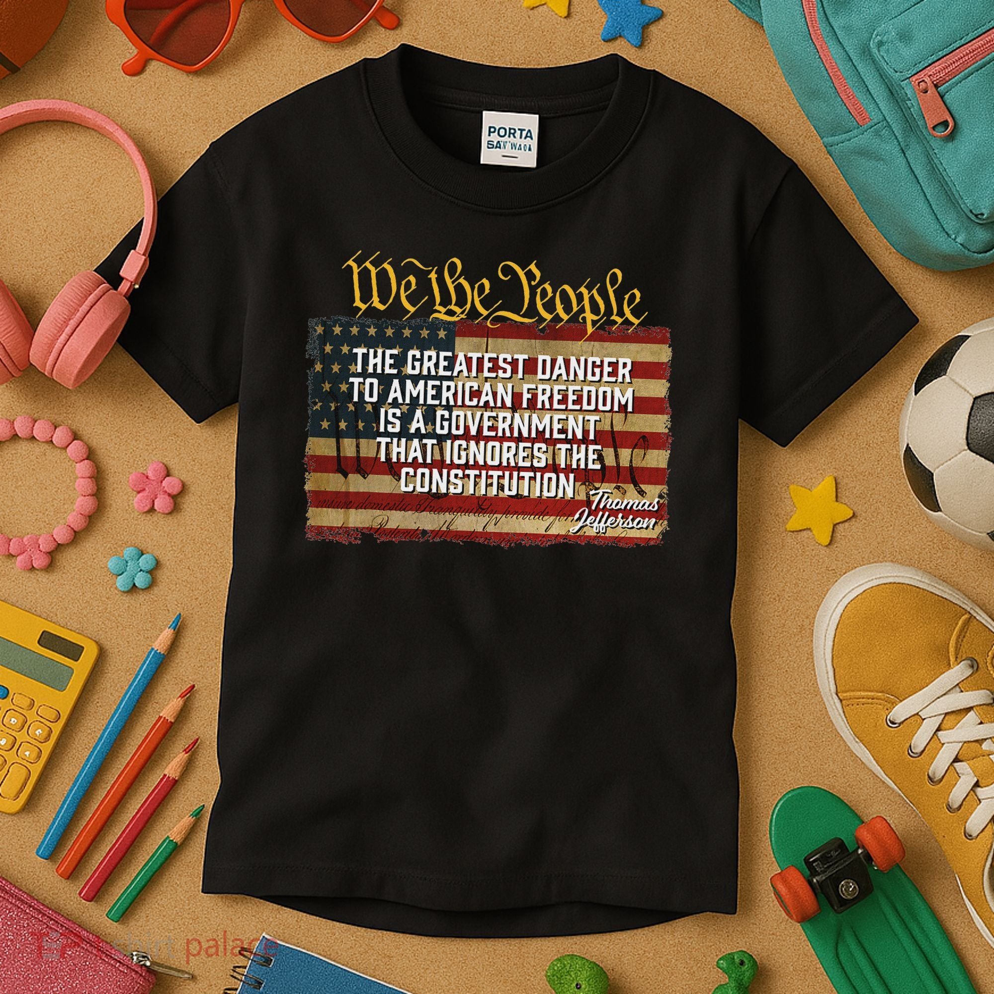 The Greatest Danger To American Freedom Thomas Jefferson Kids T-Shirt