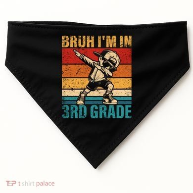 Third Grade Dabbing Boy Bruh IM In 3rd Grade Student USA-Made Doggie Bandana