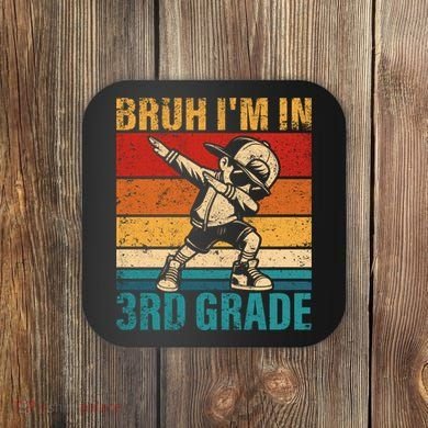 Third Grade Dabbing Boy Bruh IM In 3rd Grade Student Coaster
