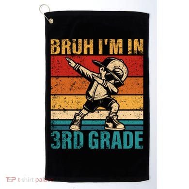 Third Grade Dabbing Boy Bruh IM In 3rd Grade Student Golf Towel