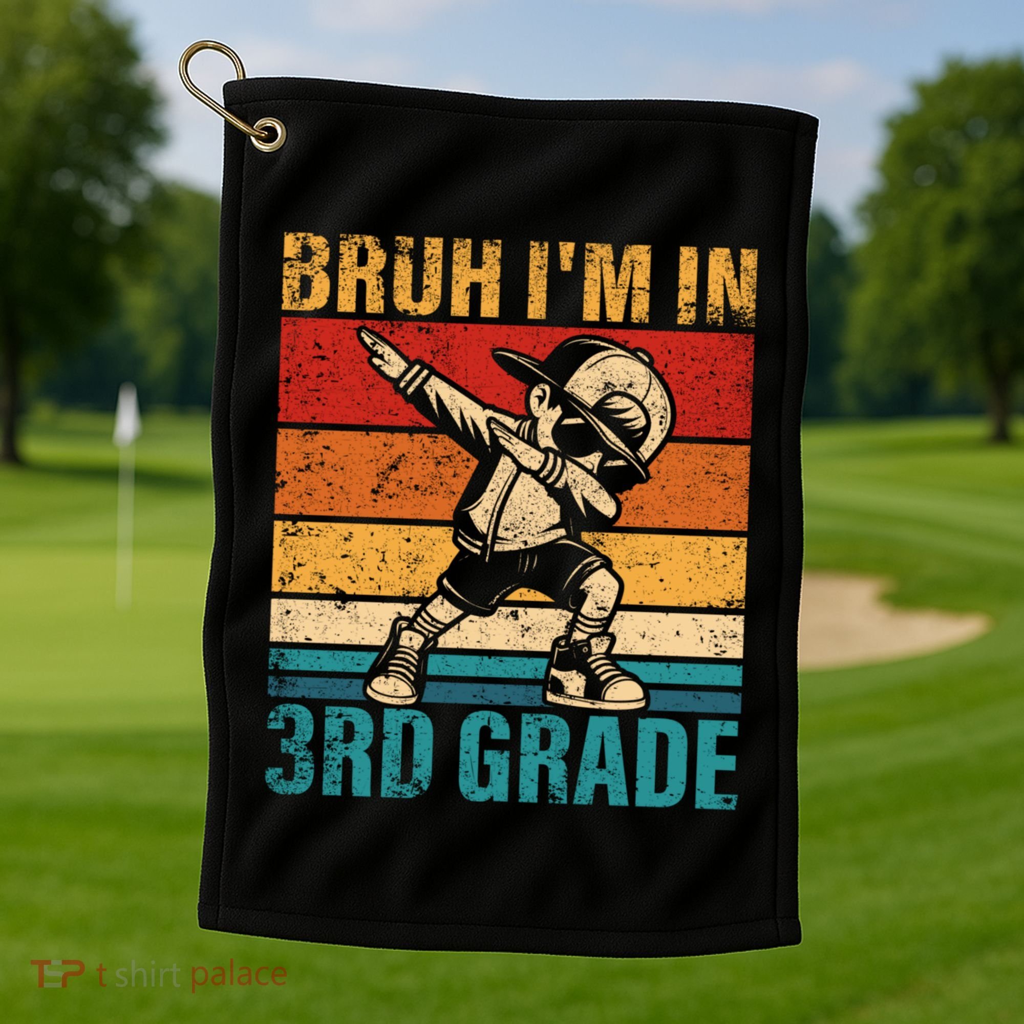 Third Grade Dabbing Boy Bruh IM In 3rd Grade Student Golf Towel