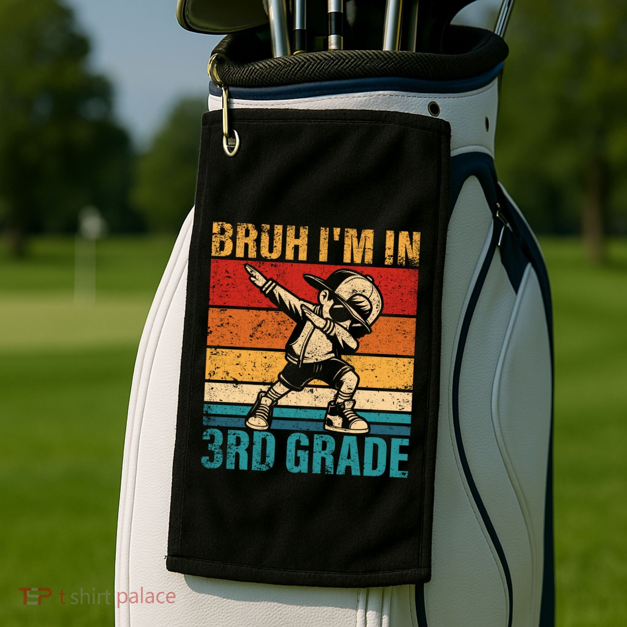 Third Grade Dabbing Boy Bruh IM In 3rd Grade Student Golf Towel
