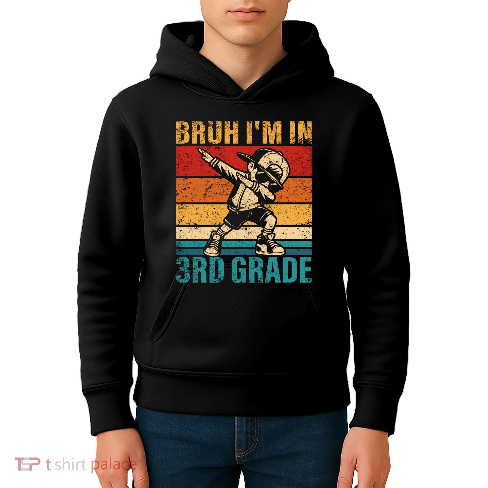 Third Grade Dabbing Boy Bruh IM In 3rd Grade Student Kids Hoodie
