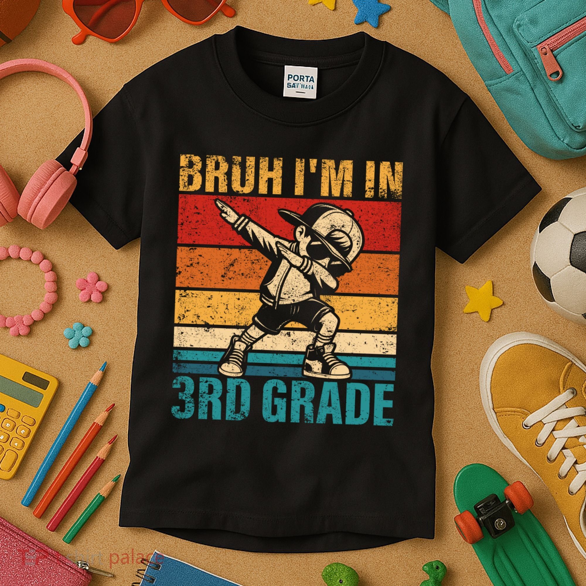 Third Grade Dabbing Boy Bruh IM In 3rd Grade Student Kids T-Shirt